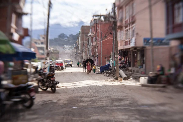 Inquinamento del traffico e dell'aria nel centro di Kathmandu — Foto Stock