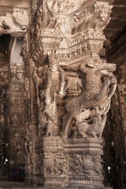 Antik taş oymalar Varadaraja Tapınak