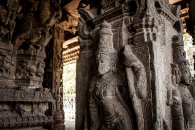 Ancient stone carvings in Varadaraja Temple clipart