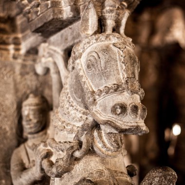 Antik taş oymalar Varadaraja Tapınak