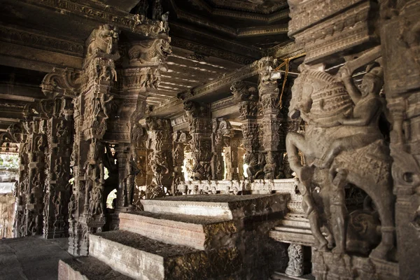 Ancient stone carvings in Varadaraja Temple — Stock Photo, Image