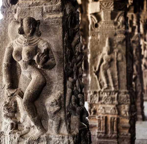Varadaraja 寺院の古代の石の彫刻 — ストック写真