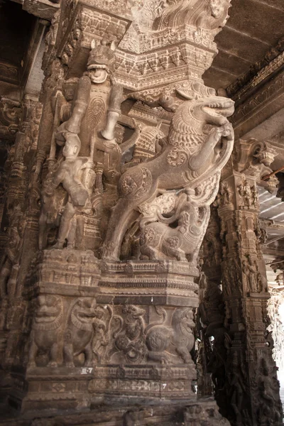 Ancient stone carvings in Varadaraja Temple — Stock Photo, Image