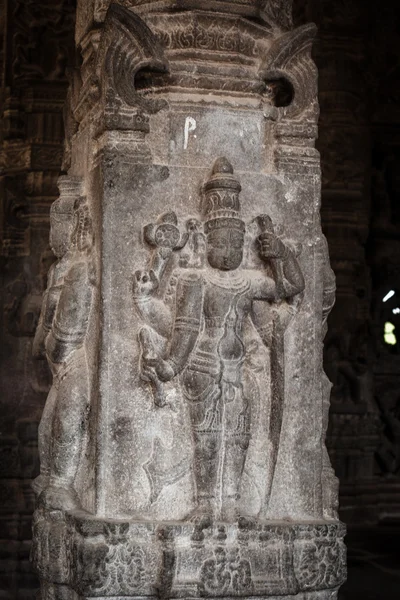 Ancient stone carvings in Varadaraja Temple — Stock Photo, Image