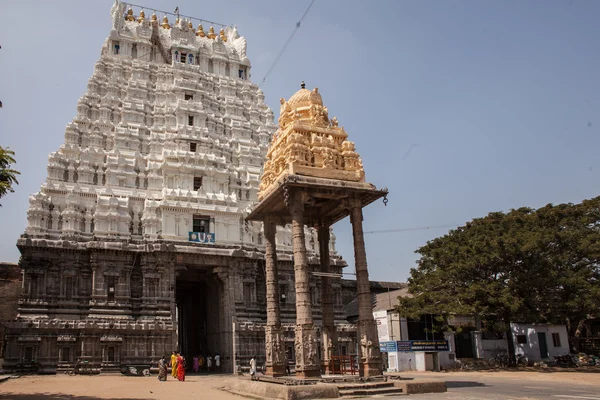 Indiase toeristen verkennen oude tempels — Stockfoto