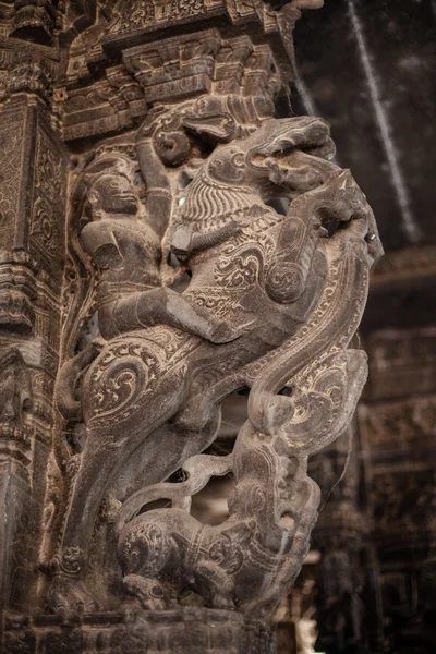 Ancient stone carvings in Varadaraja Temple — Stock Photo, Image