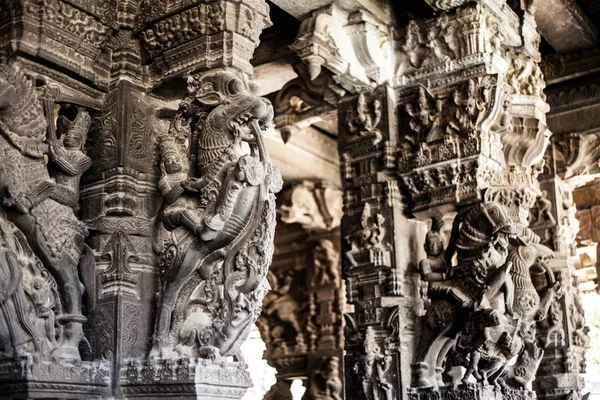 Antigas esculturas em pedra no Templo Varadaraja — Fotografia de Stock