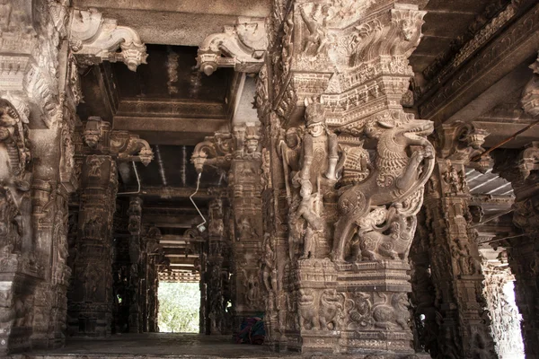 Ancient stone carvings in Varadaraja Temple — Stock Photo, Image