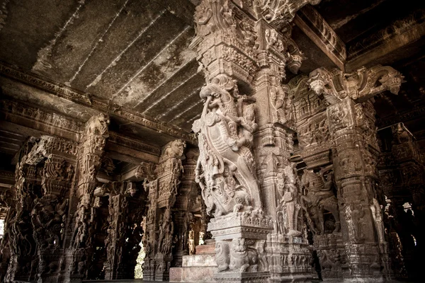 Ancient stone carvings in Varadaraja Temple — Stock Photo, Image