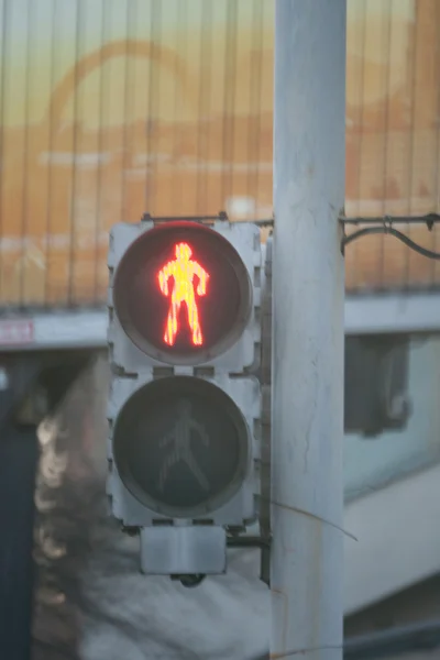 Rött trafikljus, för fotgängare — Stockfoto