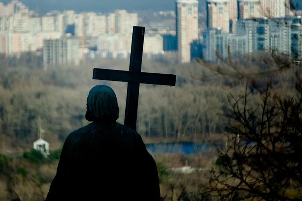 Vladimir monument en industriële kiev, Oekraïne — Stockfoto