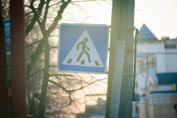 Přechod pro chodce znamení — Stock fotografie