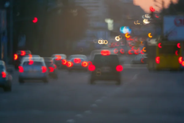 Kilátás nyílik az utcára, hogy bokeh jelenet blur stílussal — Stock Fotó