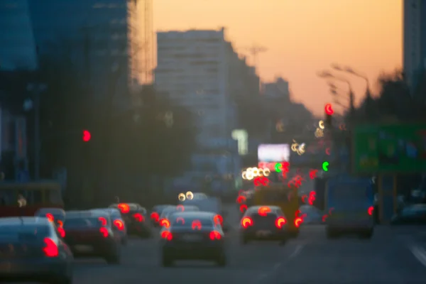 Vista da rua com o estilo borrão fazendo cena bokeh — Fotografia de Stock