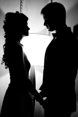 birlikte sonsuza kadar ve asla ayrı ve yeni evli bir çift