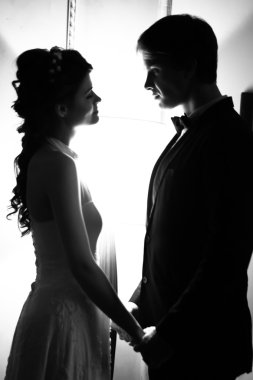 birlikte sonsuza kadar ve asla ayrı ve yeni evli bir çift