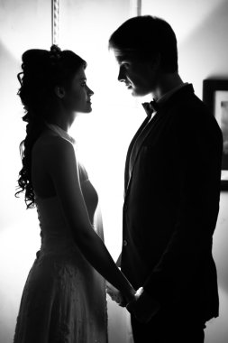 birlikte sonsuza kadar ve asla ayrı ve yeni evli bir çift