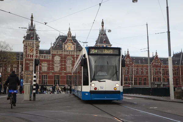 Amsterdamie tramwajem — Zdjęcie stockowe