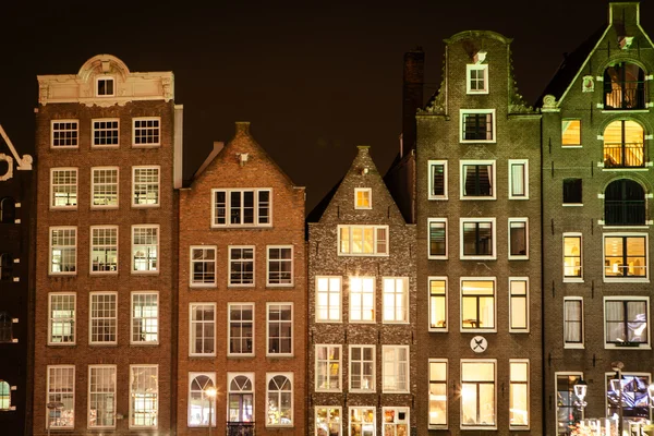 Άμστερνταμ δρόμου τη νύχτα — Φωτογραφία Αρχείου