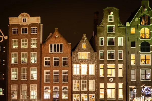 Amsterdam gatan på natten — Stockfoto