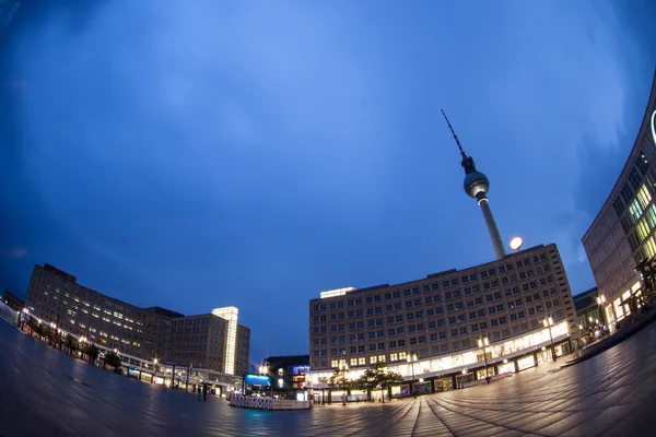 Πλατεία Alexanderplatz σούρουπο — Φωτογραφία Αρχείου