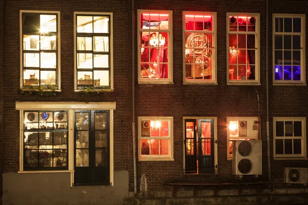 Amsterdam street bij nacht — Stockfoto