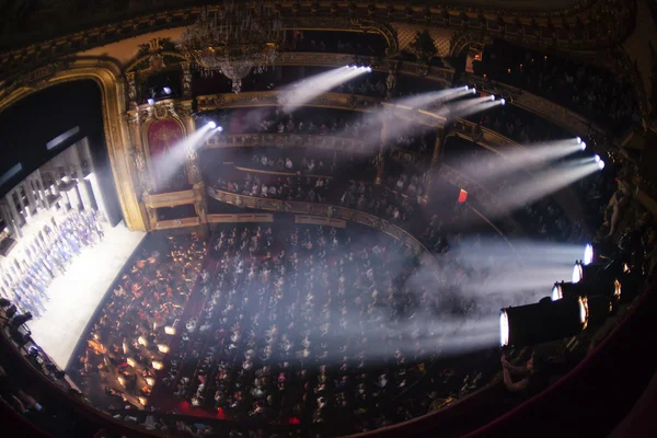 Inside the auditorium of the La Monnaie Opera of Belgium — Stock Photo, Image