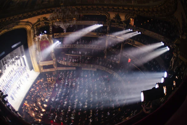 Inside the auditorium of the La Monnaie Opera of Belgium — Stock Photo, Image