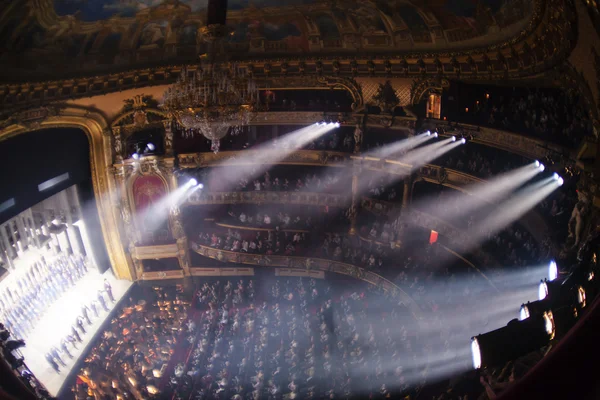 Inside the auditorium of the La Monnaie Opera of Belgium — Stock Photo, Image