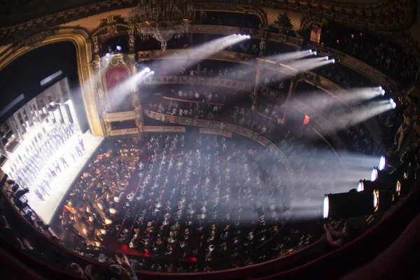 Inside the auditorium of the La Monnaie Opera of Belgium — Stock Photo, Image