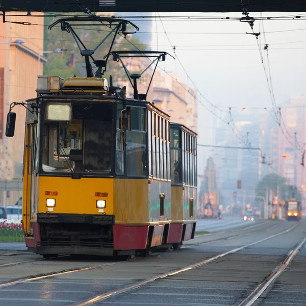 Straßenbahn in Warschau — Stockfoto