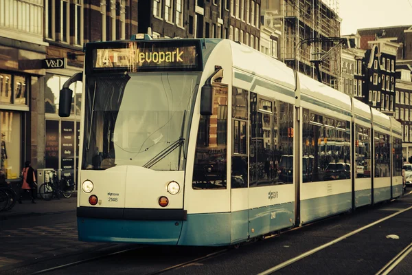 Amsterdamie tramwajem — Zdjęcie stockowe