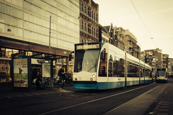 Amsterdam spårvagn — Stockfoto