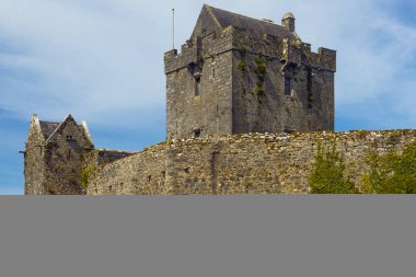 Doğu İrlanda 'da, gölün yanında geleneksel İrlanda kalesi.