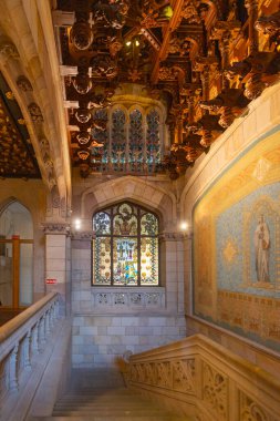 Comillas, İspanya - 21 Temmuz 2025: Üniversite Merkezi veya Comillas Pontifical Üniversitesi veya Universidad Pontificia Comillas şehrinin ana üniversitesidir.