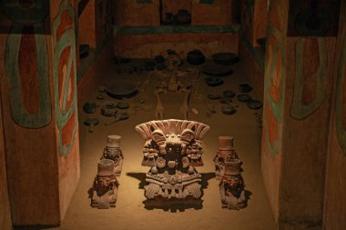 Mexico City, Meksika - 12 Mart 2022. Ulusal Antropoloji Müzesi, Meksika 'nın en büyük ve en çok ziyaret edilen müzesidir.