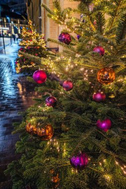 Yılbaşı ağaçları, dekorasyonlar ve ışıklar