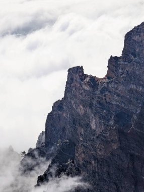 Caldera de Taburiente Ulusal Parkı güzel bulutlu havada, La Palma Adası, Kanarya Adaları, İspanya, Avrupa.