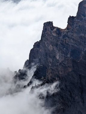 Caldera de Taburiente Ulusal Parkı güzel bulutlu havada, La Palma Adası, Kanarya Adaları, İspanya, Avrupa.