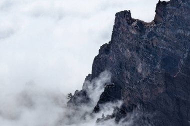 Caldera de Taburiente Ulusal Parkı güzel bulutlu havada, La Palma Adası, Kanarya Adaları, İspanya, Avrupa.