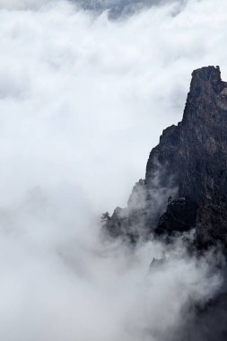 Caldera de Taburiente Ulusal Parkı güzel bulutlu havada, La Palma Adası, Kanarya Adaları, İspanya, Avrupa.