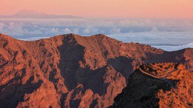 Caldera De Taburiente 'den Teide Peak, La Palma Adası, İspanya