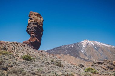 Teide Ulusal Parkı, Tenerife, Kanarya Adaları, İspanya 'da güzel volkanik kayalar ve çöl
