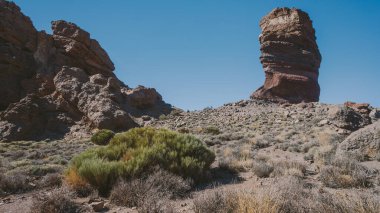 Teide Ulusal Parkı, Tenerife, Kanarya Adaları, İspanya 'da güzel volkanik kayalar ve çöl
