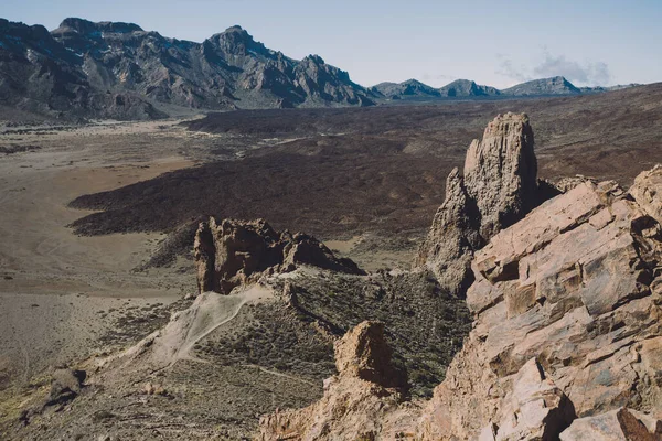 Teide Ulusal Parkı, Tenerife, Kanarya Adaları, İspanya 'da güzel volkanik kayalar ve çöl