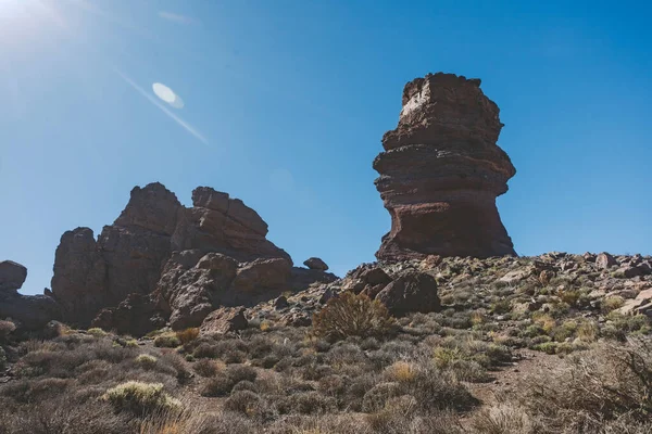 Teide Ulusal Parkı, Tenerife, Kanarya Adaları, İspanya 'da güzel volkanik kayalar ve çöl