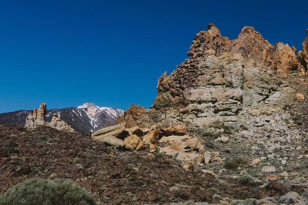 Teide Ulusal Parkı, Tenerife, Kanarya Adaları, İspanya 'da güzel volkanik kayalar ve çöl