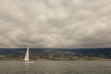İspanya, Tenerife, Masca 15 Ocak 2026: Tenerife kıyısı boyunca Masca Sahili 'nden seyahat ve Los Giganteos' un görkemli kayalıkları