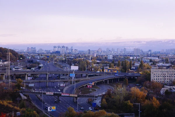 Kiev cityscape: view of industrial part of the city — Stock Photo, Image