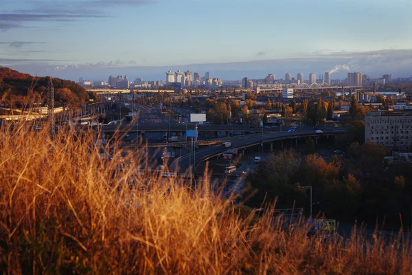 Kiev cityscape: view of industrial part of the city — Stock Photo, Image